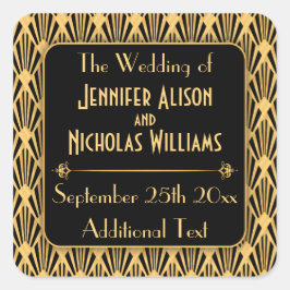  Art Deco 1920s Diamond Geometrisch Patroon Vierkante Sticker