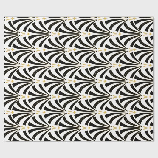 Art Deco 1920s Fans Pattern Cadeaupapier (Vlak)