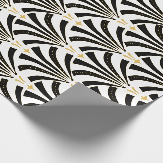 Art Deco 1920s Fans Pattern Cadeaupapier (Hoek)