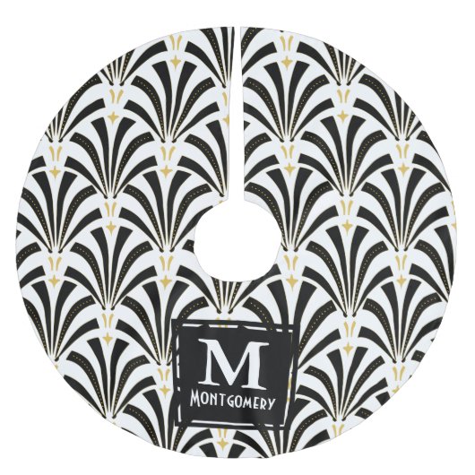 Art Deco 1920s Fans - Persoonlijke familienaam Kerstboom Rok (Voorkant)
