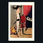 Art Deco 1920s Flapper Girl Poster<br><div class="desc">Foto van Jugend Magazine, c1924 - kunstenaar H.O.Multomap. retro art deco scène uit de Roaring Twenties Jazz Age uit de jaren 20. Een verbluffend meisje met een flauwte kleren, gekleed door rode drapes en een stoel, draait haar hoofd in de richting van een gemaskerde figuur, terwijl haar doos van maskers...</div>
