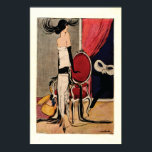 Art Deco 1920s Flapper Girl Poster<br><div class="desc">Foto van Jugend Magazine, c1924 - kunstenaar H.O.Multomap. retro art deco scène uit de Roaring Twenties Jazz Age uit de jaren 20. Een verbluffend meisje met een flauwte kleren, gekleed door rode drapes en een stoel, draait haar hoofd in de richting van een gemaskerde figuur, terwijl haar doos van maskers...</div>