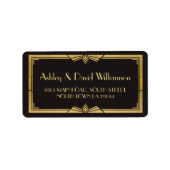 Art Deco 1920s Gatsby Bruiloft Retouradres Label (Voorkant)