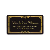 Art Deco 1920s Gatsby Bruiloft Retouradres Label