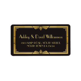 Art Deco 1920s Gatsby Bruiloft Retouradres Label