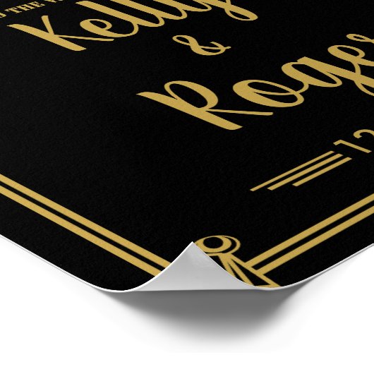 ART Deco 1920's Gatsby-stijl bruiloft, welkome afd Poster (Hoek)