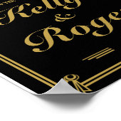 ART Deco 1920's Gatsby-stijl bruiloft, welkome afd Poster (Hoek)