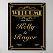 ART Deco 1920's Gatsby-stijl bruiloft, welkome afd Poster (Voorkant)