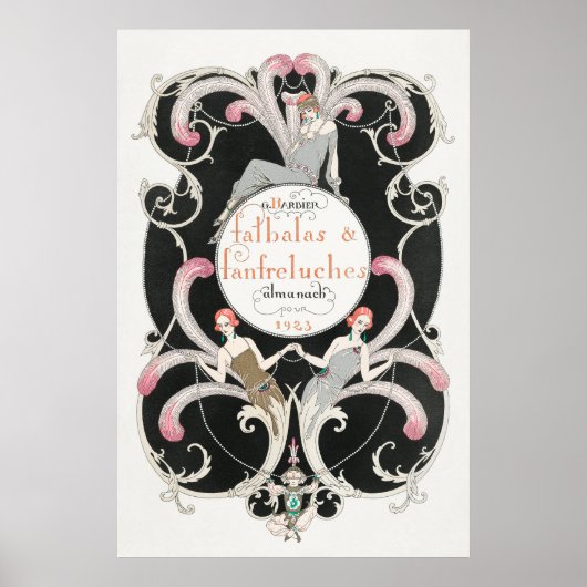 Art Deco 1920s George Barbier Illustratie Poster (Voorkant)