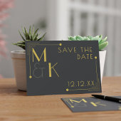 Art Deco 1920s Huwelijk Elegant Zwart Save The Dat Save The Date