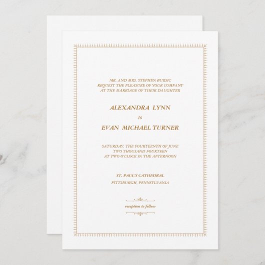 Art Deco 1920's huwelijksuitnodiging Kaart (Voorkant / Achterkant)