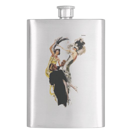 Art Deco 1920s Jazz Leeftijd Heupfles (Voorkant)