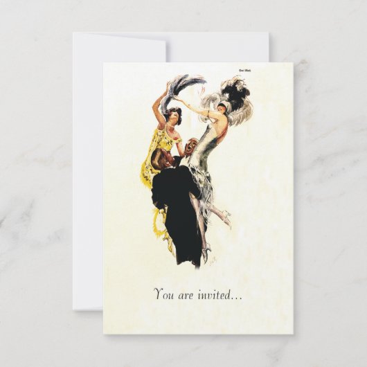 Art Deco 1920s Jazz Leeftijd Kaart (Voorkant)