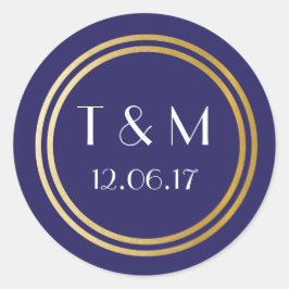 Art Deco 1920s Stickers Navy Gold Ronde Label