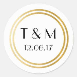 Art Deco 1920s Stickers Wit Goud Rond Label