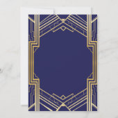 Art Deco 1920's Verjaardag Nodig Gatsby Gold Pary Kaart (Achterkant)