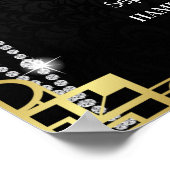 Art Deco 1920s - Welkomstteken voor zwart en goude Poster (Hoek)