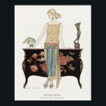Art. Deco 1922 Illustratie Mode Barbier Poster<br><div class="desc">Rosalinde: mode Robe du soir (1922) in hoge resolutie van George Barbier. Origineel uit het Rijksmuseum. Digitaal verbeterd</div>