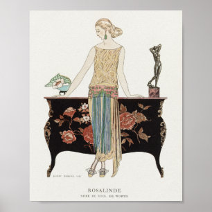 Art. Deco 1922 Illustratie Mode Barbier Poster