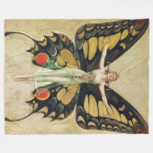 Art. Deco 1922 vlinder Vloeiende vlam Fleece Deken (Voorkant (Horizontaal))