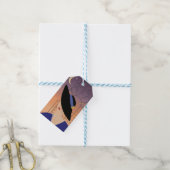 Art Deco 1930s Vrouw in Pet met Chrysler Building Cadeaulabel (Met Touw)