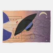 Art Deco 1930s Vrouw in Pet met Chrysler Building Theedoek (Horizontaal)