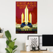 art Deco 1933 Wereldtentoonstelling Poster (Thuiskantoor)