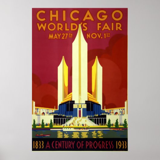 art Deco 1933 Wereldtentoonstelling Poster (Voorkant)