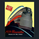 art. Deco 1939 Poster<br><div class="desc">Dit is een digitaal verbeterd afbeelding van een  Art Deco-advertentie voor een wegtrein van Hiawatha Milwaukee uit 1939. Hoewel de achtergrondkleur uit origineel werd afgeleid,  kunt u het aanpassen.</div>
