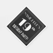 Art Deco 19th Birthday Party met aangepaste naam Servet (Hoek)