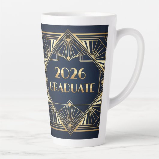 Art Deco 2026 Afstudeermok Latte Mok (Rechts)