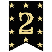 Art Deco 2026 Gelukkig Nieuwjaarsfeest Zwart Faux  Vlaggetjes (Eerste vlag)