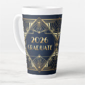 Art Deco 2026 Graduate Mug Latte Mok (Linkerhoek)