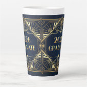 Art Deco 2026 Graduate Mug Latte Mok (Voorkant)