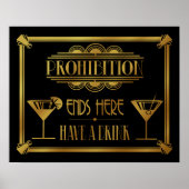 Art Deco 20: "Cocktail Bar GOLD Poster (Voorkant)