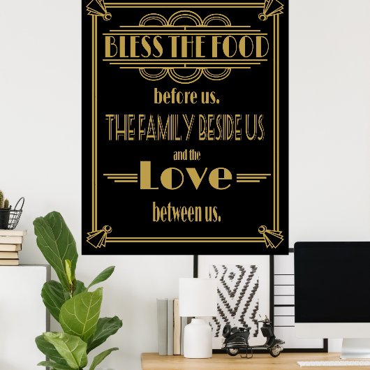 Art Deco 20-stijl Zonder voedsel afdrukken Poster (Thuiskantoor)