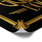 Art Deco 20'er stijl "gastenboek" print GOUD (Hoek)