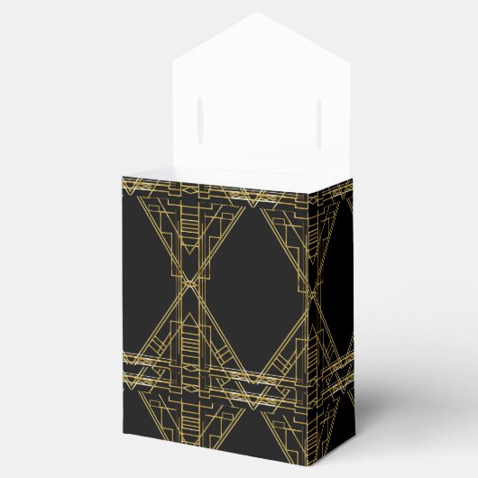 Art Deco 20's Gold & Black Gatsby Favor Boxes Bedankdoosjes (Geopend)