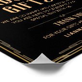 Art Deco 20s Kaarten en geschenken Zwart Goud Huwe Poster (Hoek)