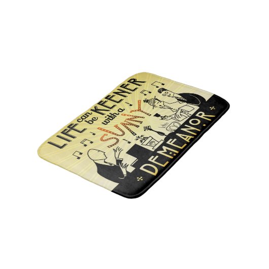 Art Deco 20s Retro Sunny Demeanor Inspirerend Badmat (Gekanteld)