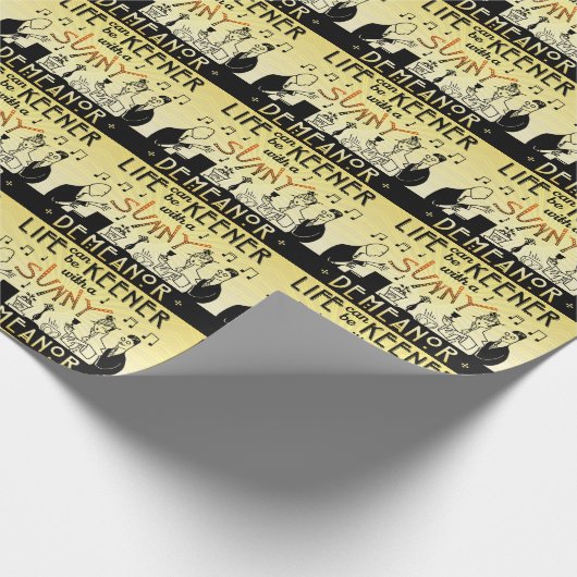 Art Deco 20s Retro Sunny Demeanor Inspirerend Cadeaupapier (Hoek)