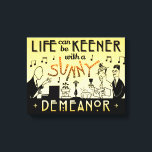 Art Deco 20s Retro Sunny Demeanor Inspirerend Canvas Afdruk<br><div class="desc">Dit unieke, antiek ontwerp is gemaakt om eruit te zien als 20s Art Deco uit de tijd van Gatsby. De twee mannen en een vrouw in het ontwerp verschenen oorspronkelijk in een echte kandlestick advertentie uit de jaren 20 in een krant. Hier zijn ze gemaakt tot muzikanten en partijgoers. Het...</div>