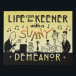 Art Deco 20s Retro Sunny Demeanor Inspirerend Imitatie Canvas Print<br><div class="desc">Dit unieke, antiek ontwerp is gemaakt om eruit te zien als 20s Art Deco uit de tijd van Gatsby. De twee mannen en een vrouw in het ontwerp verschenen oorspronkelijk in een echte kandlestick advertentie uit de jaren 20 in een krant. Hier zijn ze gemaakt tot muzikanten en partijgoers. Het...</div>