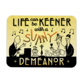 Art Deco 20s Retro Sunny Demeanor Inspirerend Magneet (Horizontaal)
