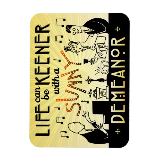 Art Deco 20s Retro Sunny Demeanor Inspirerend Magneet (Verticaal)