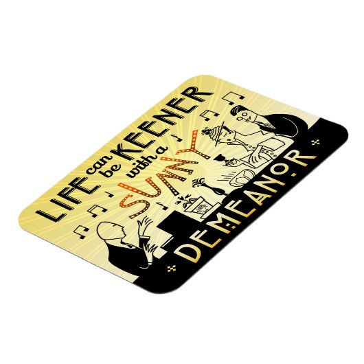 Art Deco 20s Retro Sunny Demeanor Inspirerend Magneet (Linkerzijde)