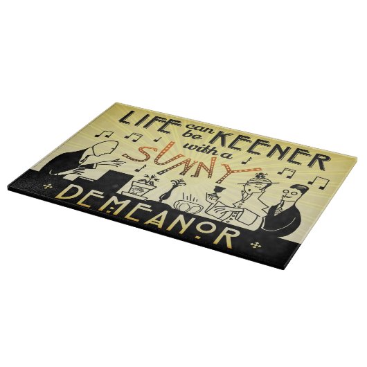 Art Deco 20s Retro Sunny Demeanor Inspirerend Snijplank (Hoek)