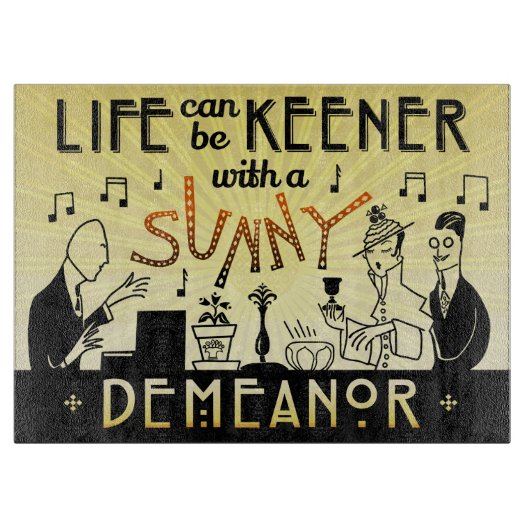 Art Deco 20s Retro Sunny Demeanor Inspirerend Snijplank (Voorkant)