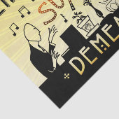 Art Deco 20s Retro Sunny Demeanor Inspirerend Tissuepapier (Detail)