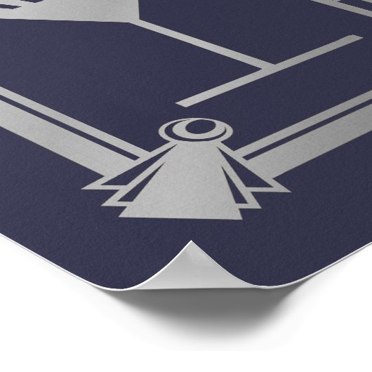 Art Deco 20's stijl "Cocktail Bar SILVER Poster (Hoek)